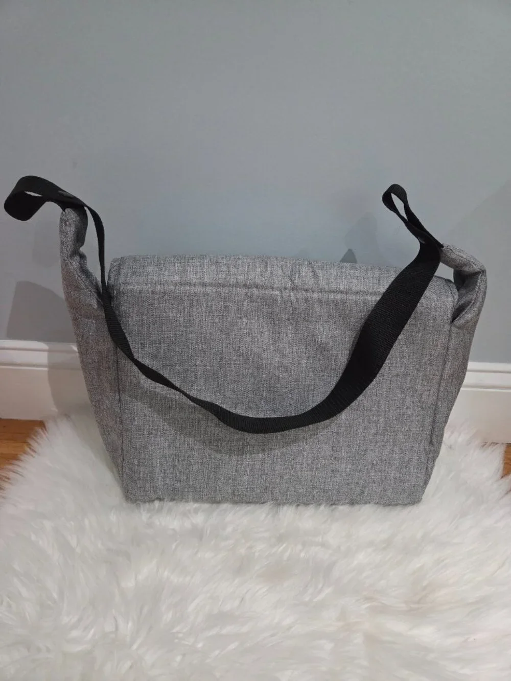 Gray Messenger Style Diaper Bag